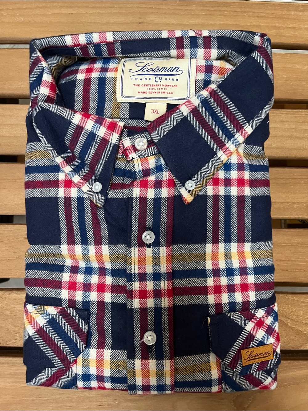 Scotsman Trade Mark Co Men’s Long Sleeve Flannel Button Down Shirt